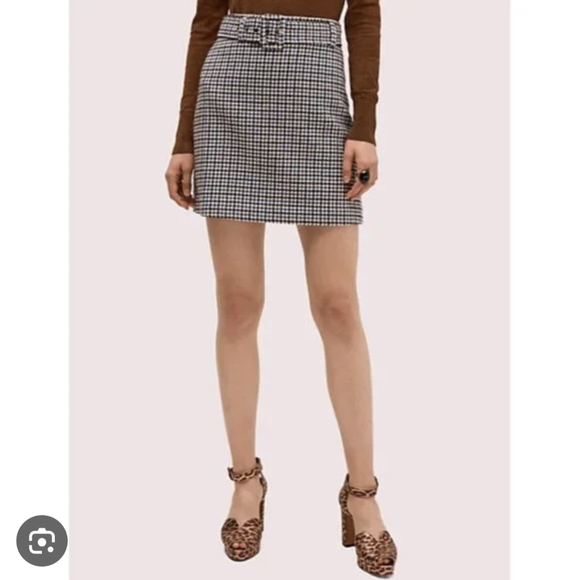 Kate Spade Houndstooth Mini Skirt Size 0 - Picture 1 of 5
